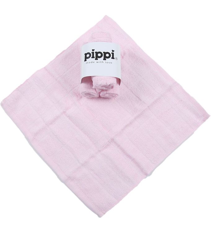 Pippi 4-Pak Vaskeklud - Lyserød