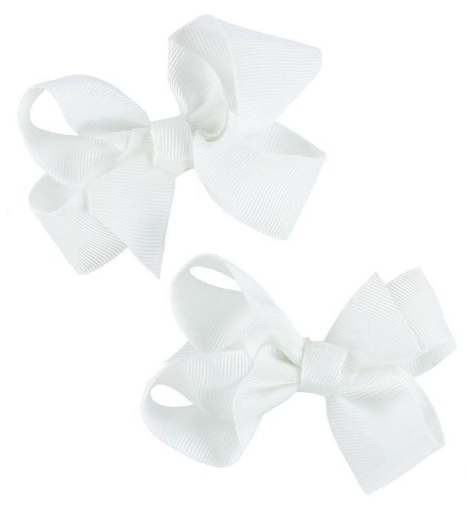 Bows By Stær Hårsløjfe - 2-Pak - 8 cm - Hvid