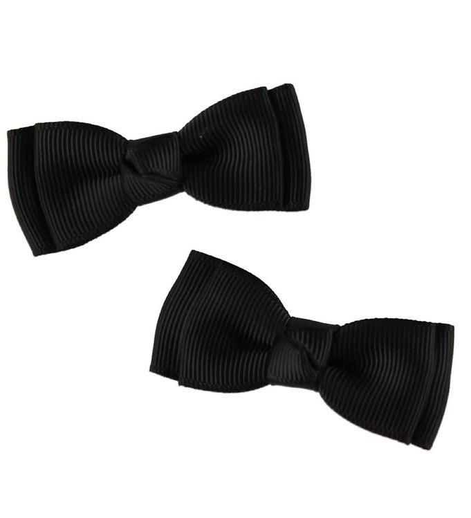 Bows By Stær Hårsløjfe - Double Bow - 2-pak - 6 cm - Sort