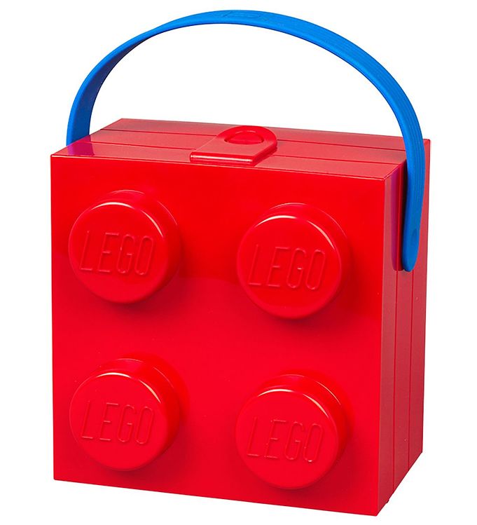 LEGOÂ® Storage Madkasse m. Hank - 4 Knopper - Rød