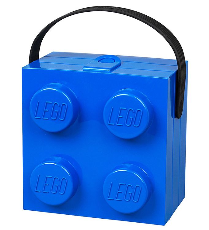 LEGO® Storage Madkasse m. Hank - 4 Knopper - Blå