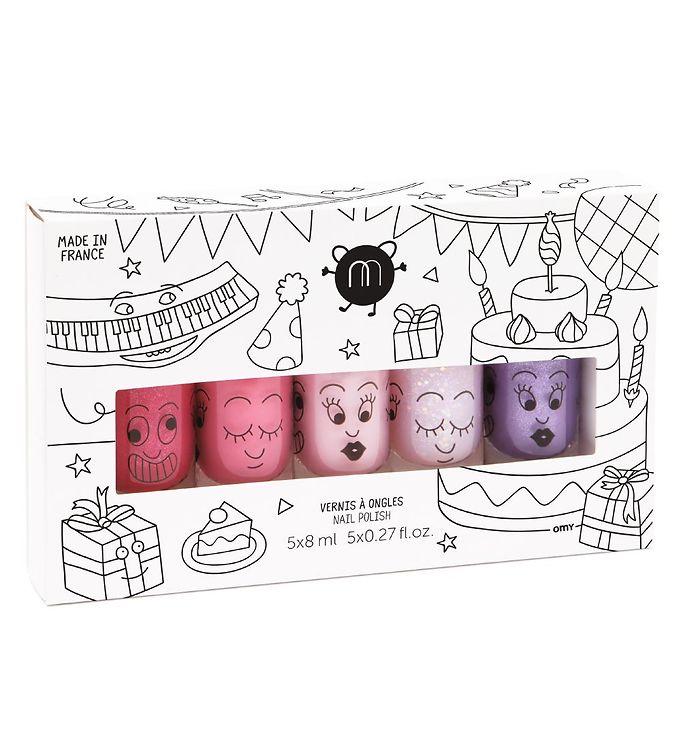 Nailmatic Neglelak - 5-pak - Pink Glitter/Pink/Pudder/Lilla - OneSize - Nailmatic Neglelak