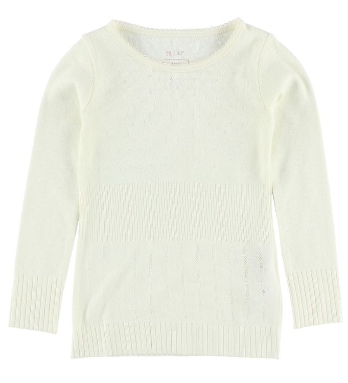 Noa Noa miniature Bluse - Creme m. Hulmønster