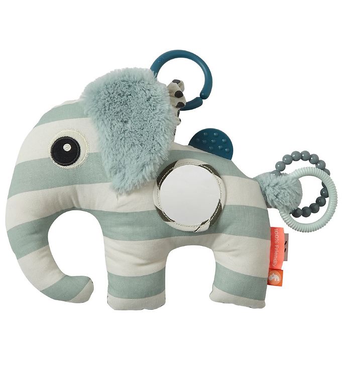 Image of Done By Deer Akitivitetsbamse - Elphee - 23 cm - Mint/Hvid (73571-396317)