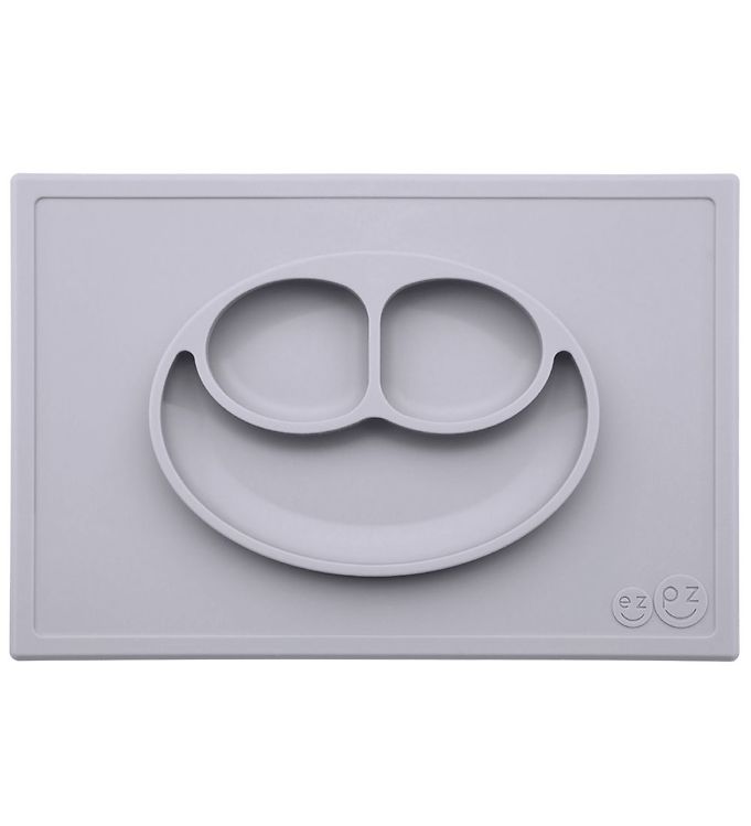 EZPZ Happy Mat Dækkeserviet + Plate in One Grey Blue