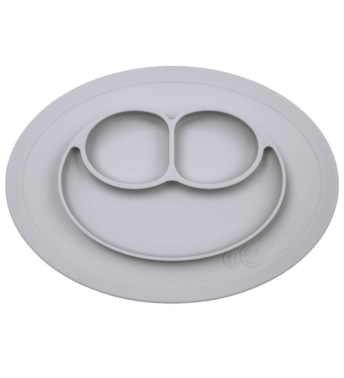 EZPZ Happy Mini Mat Dækkeserviet + Plate in One Grey Blue