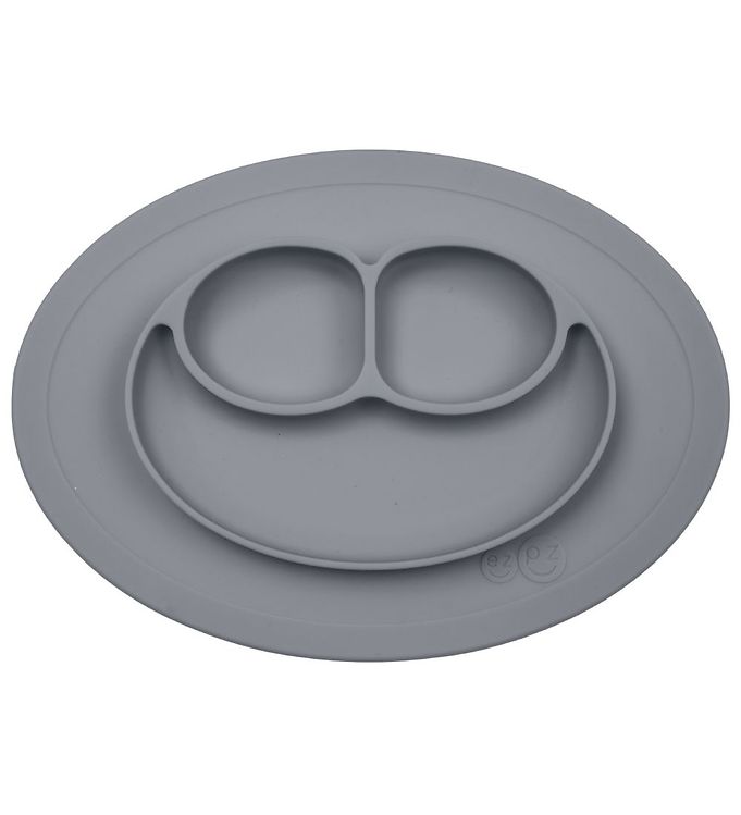 EZPZ Happy Mini Mat Dækkeserviet + Plate in One Grey