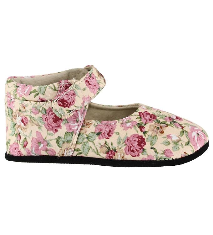 Fuzzies Ballerina Hjemmesko – Rosa – Pudder m. Blomster