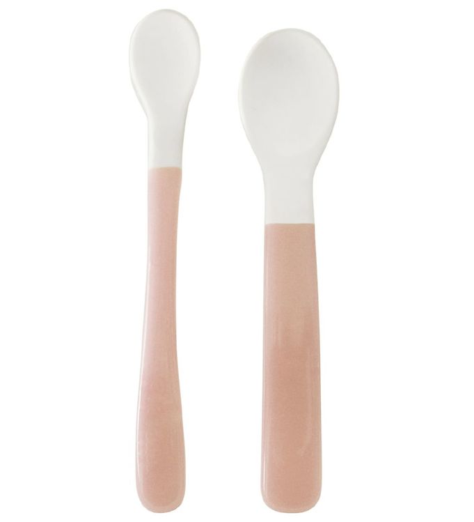 Image of Oopsy Bløde Skeer - 2-pak - Pink/Hvid - OneSize - Oopsy Børnebestik (79131-427594)