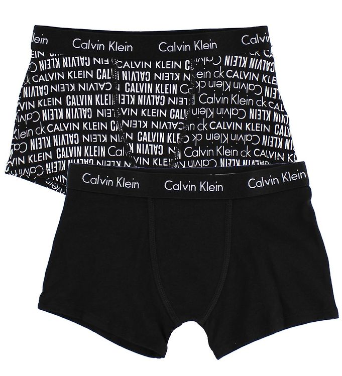 Image of Calvin Klein Boxershorts - 2-pak - Sort m. Tekst - 8-10 år (128-140) - Calvin Klein Boxershorts (90227-490433)