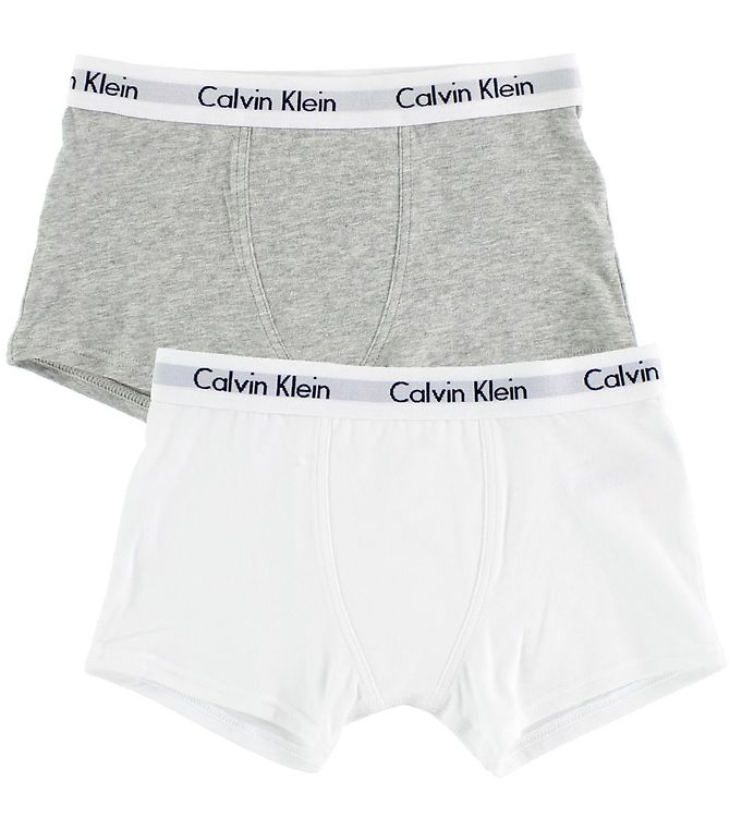 Image of Calvin Klein Boxershorts - 2-pak - Gråmeleret/Hvid - 12-14 år (152-164) - Calvin Klein Boxershorts (90229-490447)