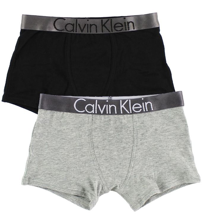 Image of Calvin Klein Boxershorts - 2-pak - Sort/Gråmeleret - 10-12 år (140-152) - Calvin Klein Boxershorts (90230-490452)