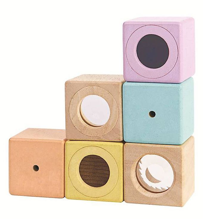 Image of PlanToys Aktivitetsklodser - Pastel - OneSize - PlanToys Aktivitetslegetøj (92096-500100)