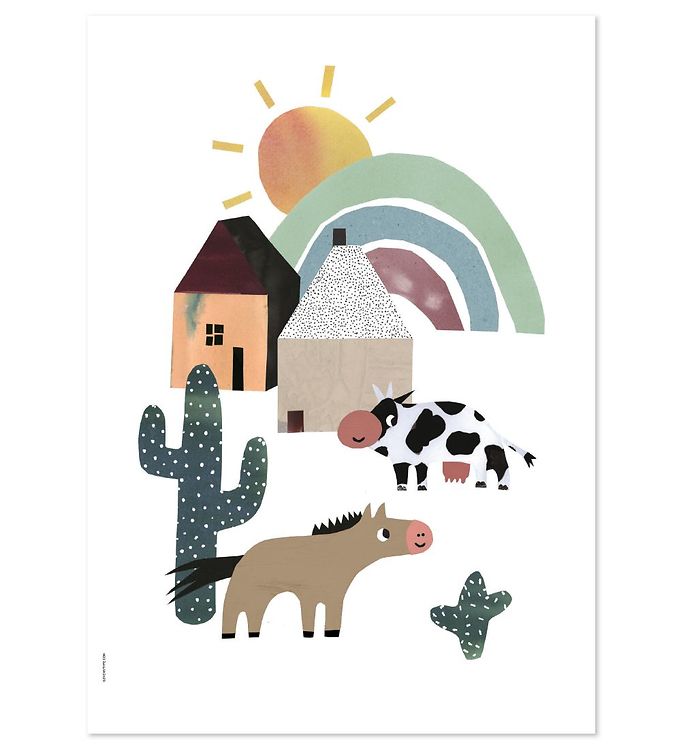 Billede af I Love My Type Plakat - A3 - Happy Animals - Western Happiness