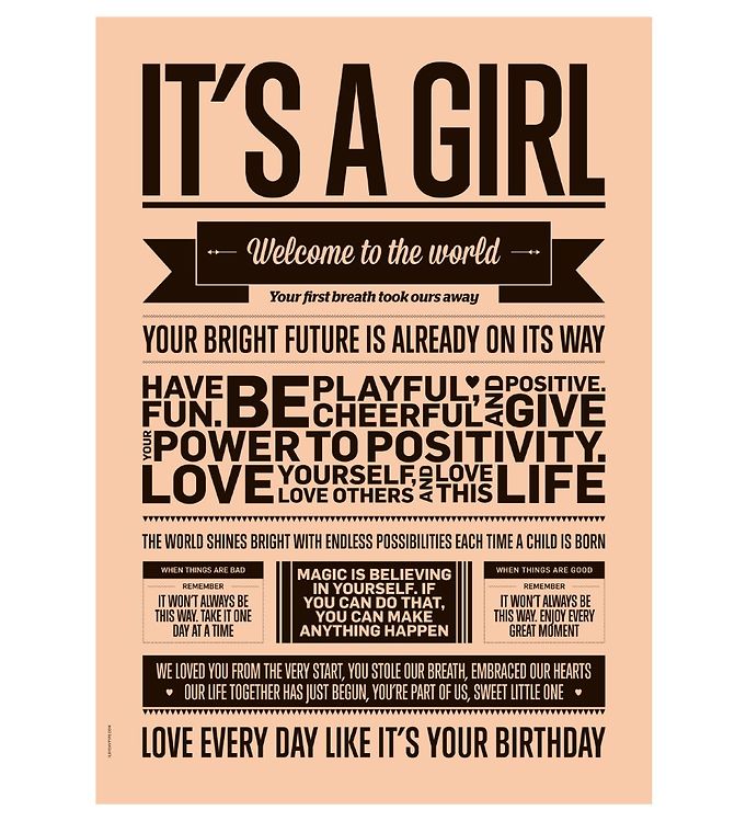 I Love My Type Plakat - A3 - Love Typography - It's A Girl